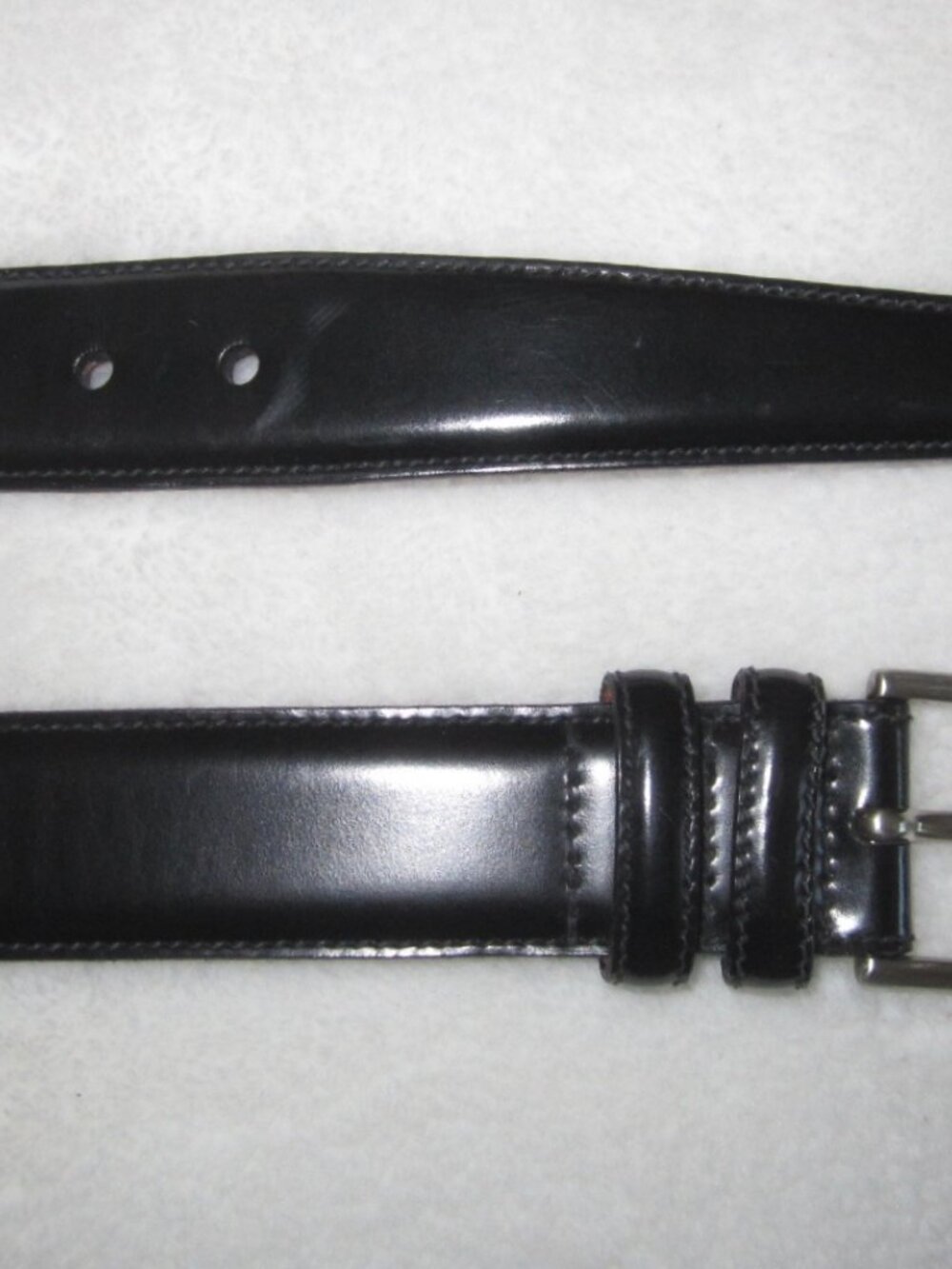 TRAFALGAR Black Leather Belt Made in USA Italian Solid Brass Buckle Men's 36 - Picture 4 of 8